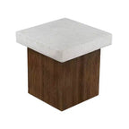 Christopher Knight Home Ashmore Tavolino Quadrato da Esterno in Cemento Leggero, Bianco Antico/Naturale