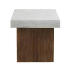 Christopher Knight Home Ashmore Tavolino Quadrato da Esterno in Cemento Leggero, Bianco Antico/Naturale