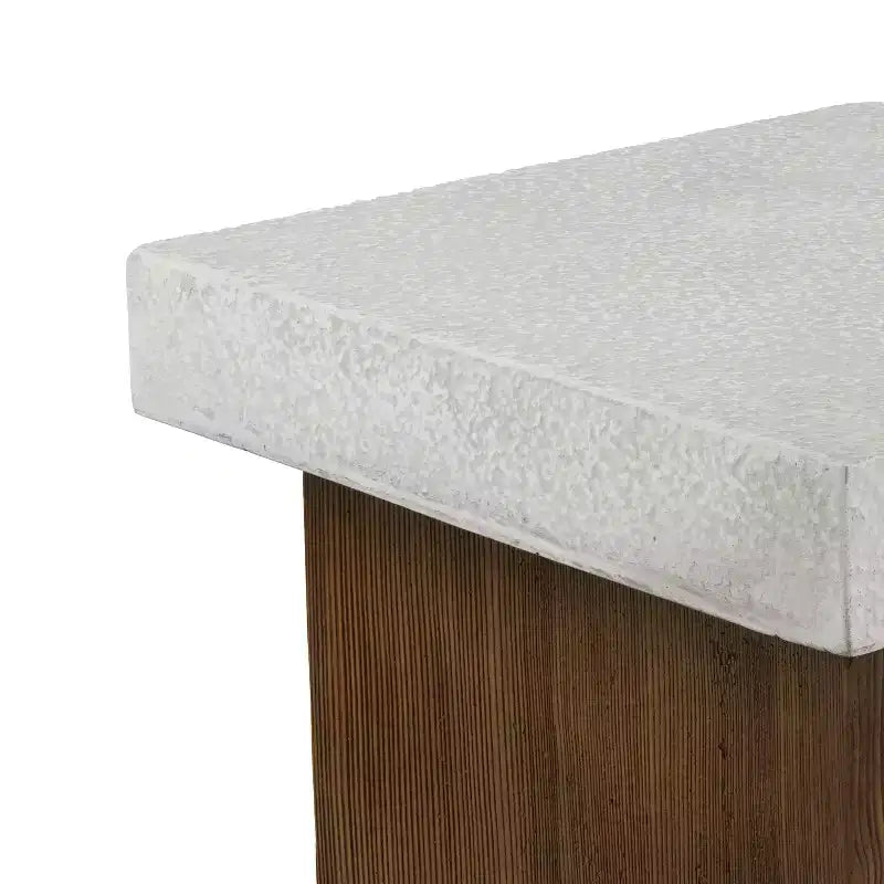 Christopher Knight Home Ashmore Tavolino Quadrato da Esterno in Cemento Leggero, Bianco Antico/Naturale
