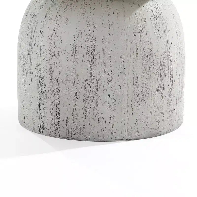 LuxenHome Tavolino da Esterno, 16 Tavolini d'Appoggio in Cemento per Patio, Tavolo Rotondo Effetto Invecchiato Bianco Sporco e Grigio, Tavolino d'Appoggio per Interni ed Esterni