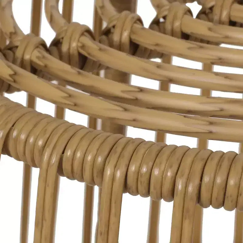 GDFStudio Apulia Table d'appoint ronde en osier et fer, brun clair