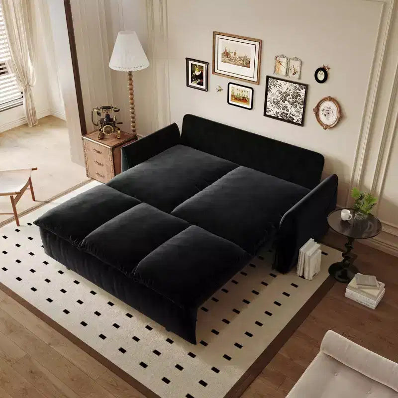 GDFStudio Zero Divano Letto Convertibile a 3 Posti da 180 cm Imbottito in Velluto Misura Grande