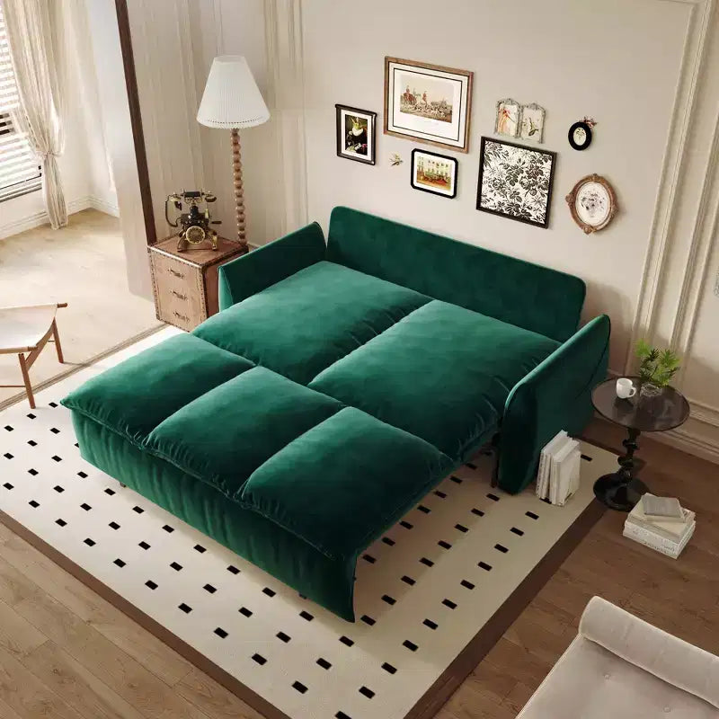 GDFStudio Zero Divano Letto Convertibile a 3 Posti da 180 cm Imbottito in Velluto Misura Grande