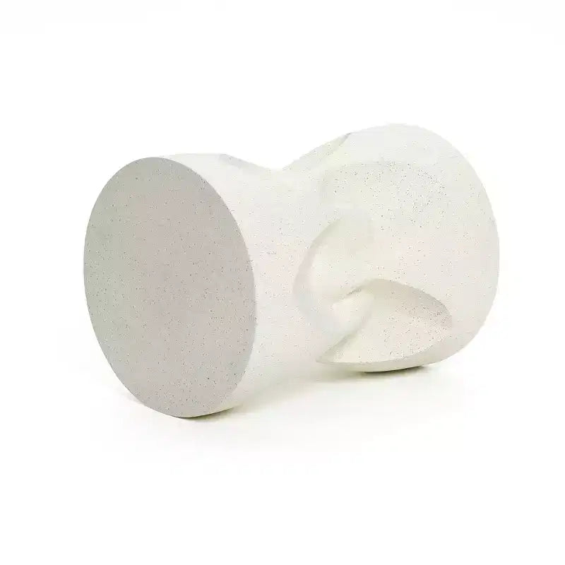 LuxenHome Tavolino da esterno, tavolino da patio moderno rotondo in cemento screziato bianco sporco da 17 pollici, tavolino da caffè da esterno per giardino