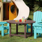 WestinTrends Malibu Tavolo da Pranzo Rotondo da Esterno per Bambini in HDPE, Largo 38 Pollici