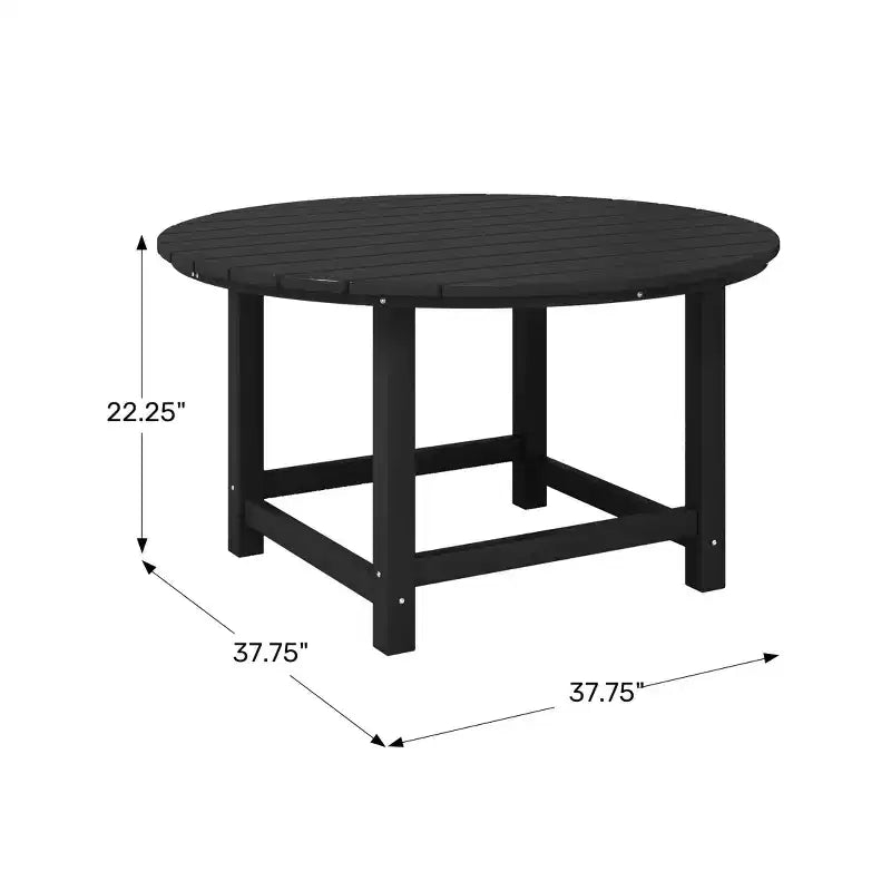 WestinTrends Malibu Tavolo da Pranzo Rotondo da Esterno per Bambini in HDPE, Largo 38 Pollici