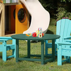 WestinTrends Malibu Tavolo da Pranzo Rotondo da Esterno per Bambini in HDPE, Largo 38 Pollici