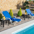 Tavolino da Esterno Sunnydaze Resistente alle Intemperie con Piano a Doghe in Finto Legno - 42 cm Quadrato - Nero