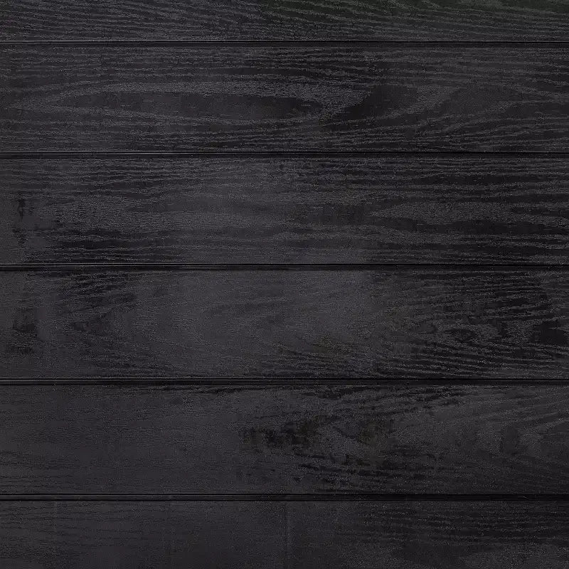 Tavolino da Esterno Sunnydaze Resistente alle Intemperie con Piano a Doghe in Finto Legno - 42 cm Quadrato - Nero