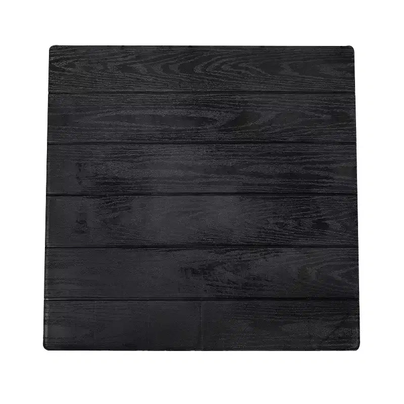 Tavolino da Esterno Sunnydaze Resistente alle Intemperie con Piano a Doghe in Finto Legno - 42 cm Quadrato - Nero