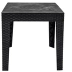 Tavolino da Esterno Sunnydaze Resistente alle Intemperie con Piano a Doghe in Finto Legno - 42 cm Quadrato - Nero