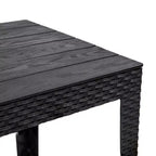 Tavolino da Esterno Sunnydaze Resistente alle Intemperie con Piano a Doghe in Finto Legno - 42 cm Quadrato - Nero