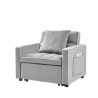 Poltrona Letto Trasformabile Moderna Nera Tre-in-uno, Design Pieghevole, Schienale Regolabile, Si Converte in Recliner o Letto Singolo per Adulti