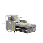 Poltrona Letto Trasformabile Moderna Nera Tre-in-uno, Design Pieghevole, Schienale Regolabile, Si Converte in Recliner o Letto Singolo per Adulti