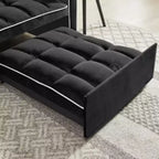 Poltrona Letto Trasformabile Moderna Nera Tre-in-uno, Design Pieghevole, Schienale Regolabile, Si Converte in Recliner o Letto Singolo per Adulti