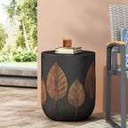 Christopher Knight Home Cerny Outdoor Lightweight Concrete Side Table, Black/Antique Copper