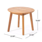 Table d'appoint d'extérieur Burrough en bois d'acacia de GDFStudio, Teck
