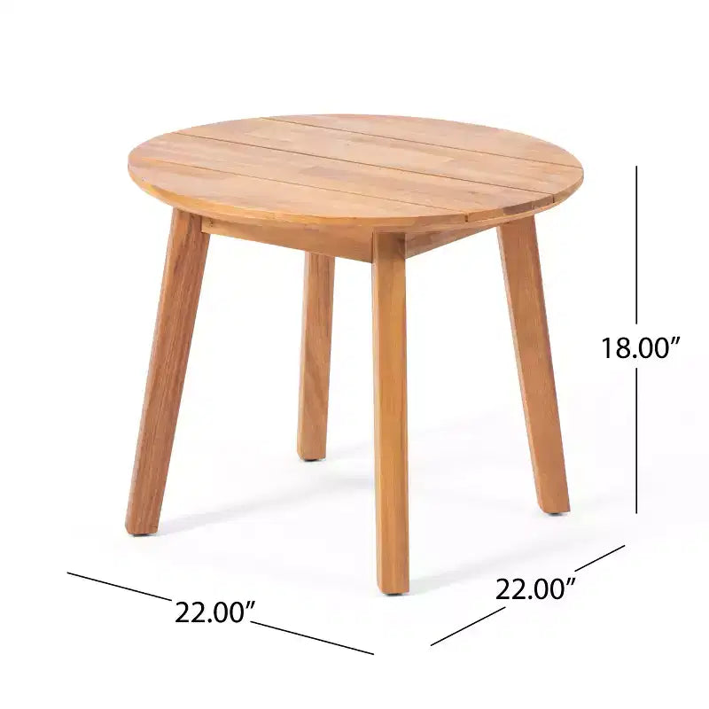 Table d'appoint d'extérieur Burrough en bois d'acacia de GDFStudio, Teck