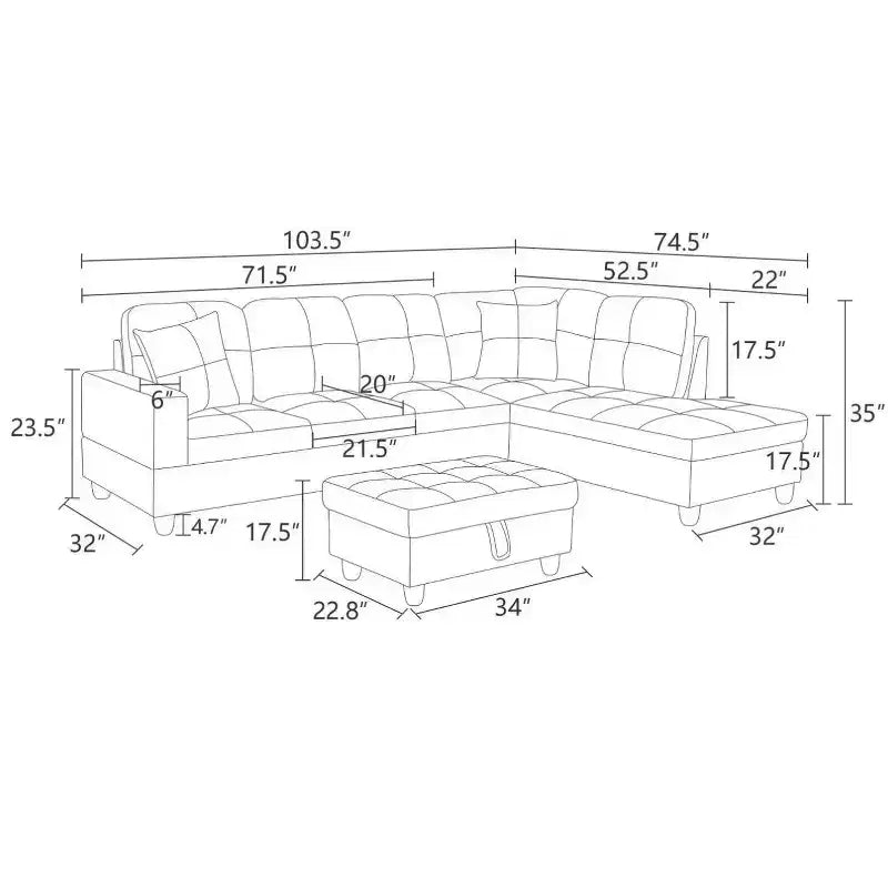 Trasforma il Tuo Spazio con il Nostro Elegante Divano Sezionale a L: Comfort e Stile Ineguagliabili Ti Aspettano