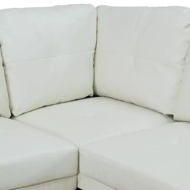 Divano Sezionale Moderno in Pelle PU - Spazioso a L, Cuscini Morbidi, Pouf Contenitore, Arredamento Soggiorno Contemporaneo