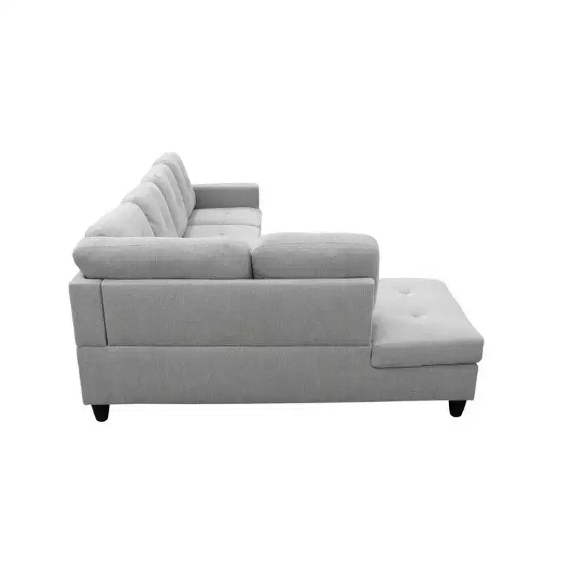 Sperimenta un Comfort Ineguagliabile con il Nostro Elegante Divano Sezionale a L in Tessuto Grigio