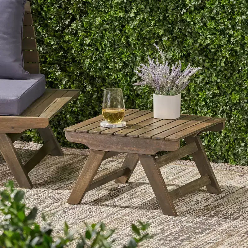 Table d'appoint d'extérieur Christopher Knight Home Sedona en bois d'acacia