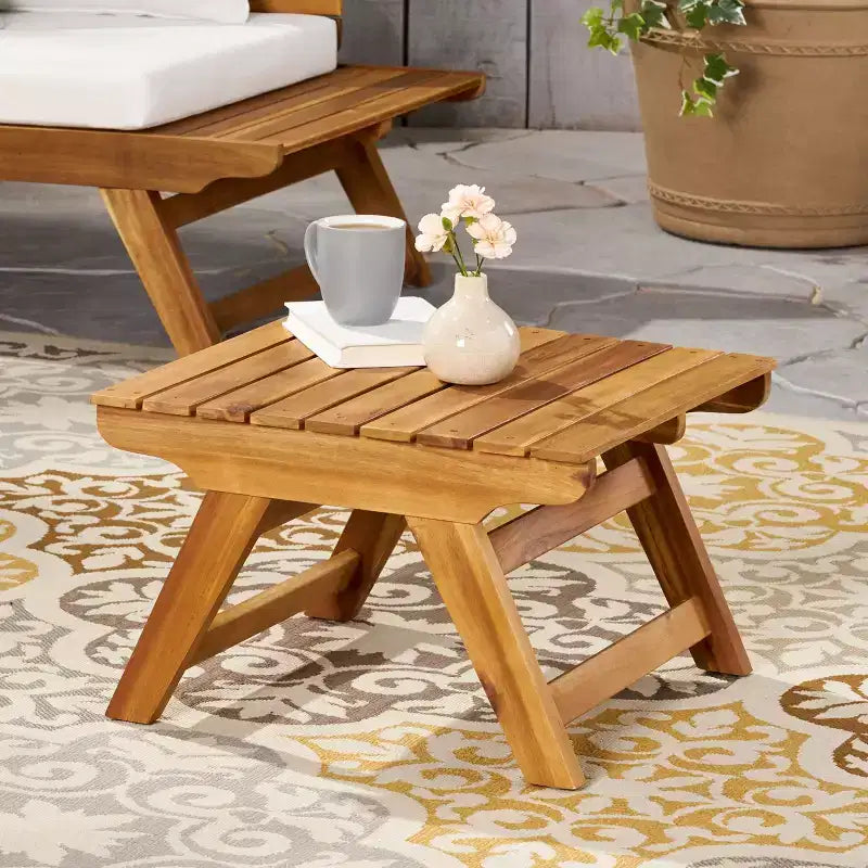 Table d'appoint d'extérieur Christopher Knight Home Sedona en bois d'acacia