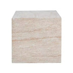 Christopher Knight Home Genevra Outdoor Square Shape Travertine Lightweight Concrete Side Table