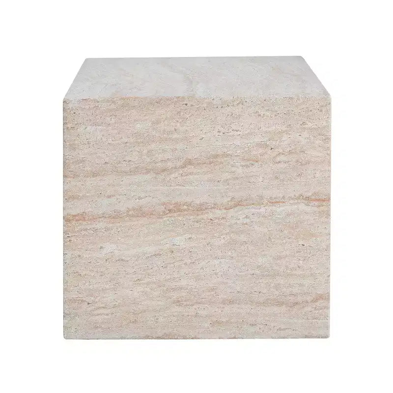 Christopher Knight Home Genevra Outdoor Square Shape Travertine Lightweight Concrete Side Table