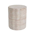 Christopher Knight Home Gina Modern Outdoor Cylinder Travertine Lightweight Concrete Side Table