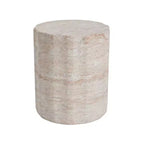 Christopher Knight Home Gina Modern Outdoor Cylinder Travertine Lightweight Concrete Side Table