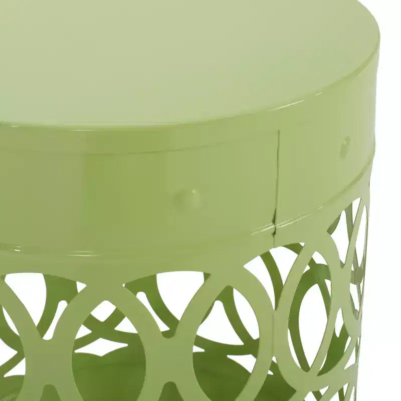 Christopher Knight Home Mellie - Tavolino da Esterno Cilindrico in Ferro (Set di 2)
