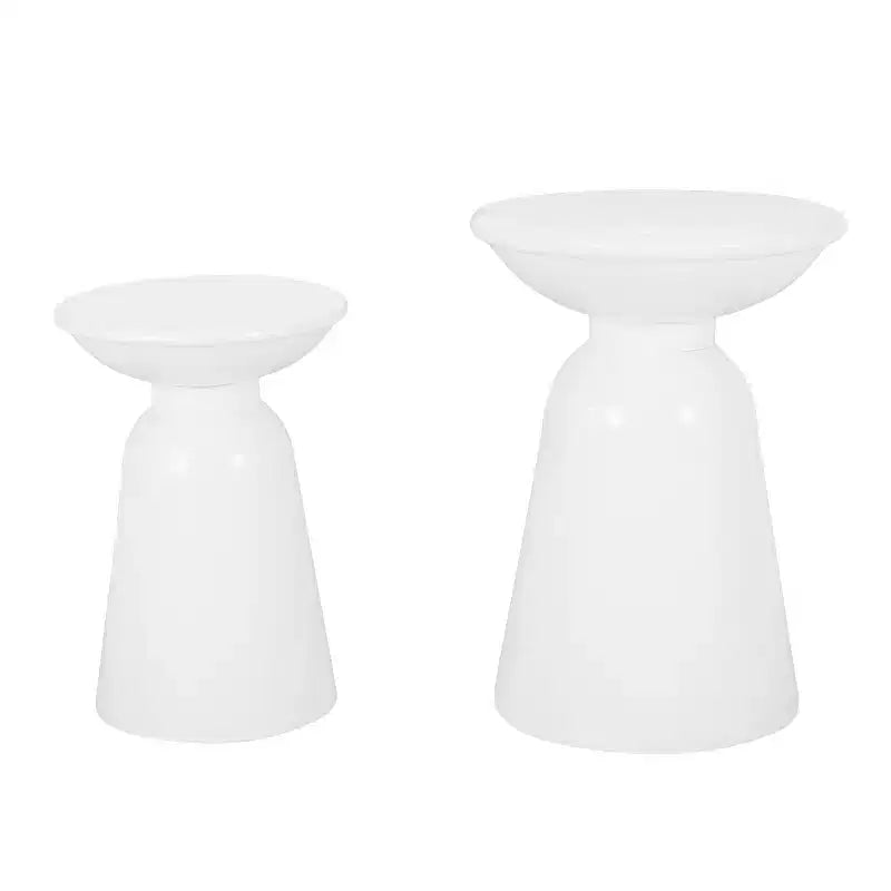 GDFStudio Soto Moderno Tavolino da Esterno con Piedistallo in Ferro (Set di 2)