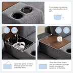 Divano componibile Whisen Modern Chenille a 4 posti con pouf, divano a nuvola a L con cuscini decorativi