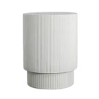 Christopher Knight Home Hamid Table d'appoint cylindrique minimaliste nervurée en béton léger