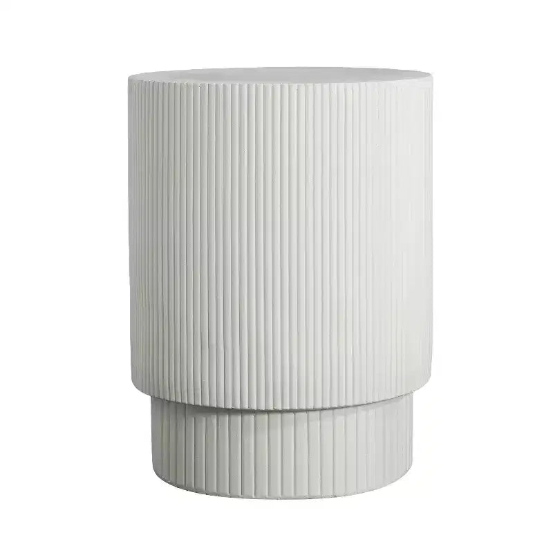 Christopher Knight Home Hamid Table d'appoint cylindrique minimaliste nervurée en béton léger