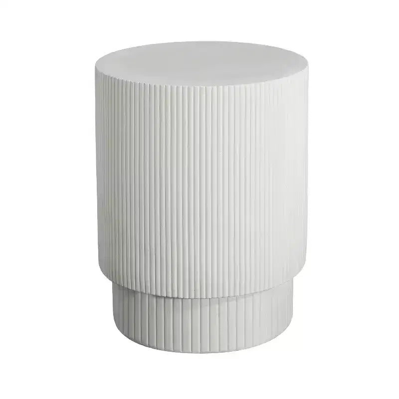 Christopher Knight Home Hamid Table d'appoint cylindrique minimaliste nervurée en béton léger