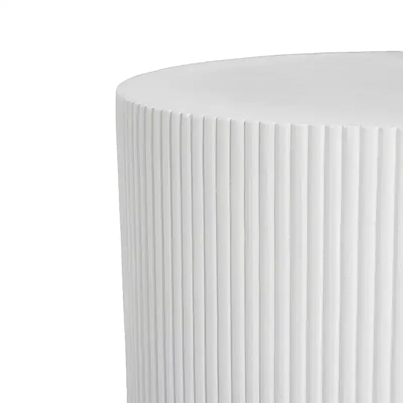 Christopher Knight Home Hamid Table d'appoint cylindrique minimaliste nervurée en béton léger