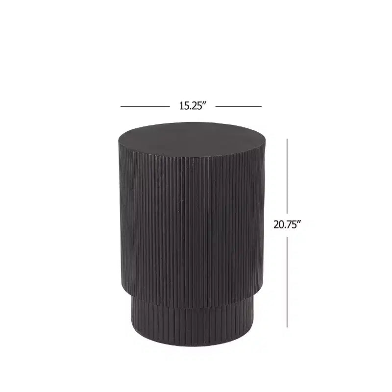 Christopher Knight Home Hamid Table d'appoint cylindrique minimaliste nervurée en béton léger