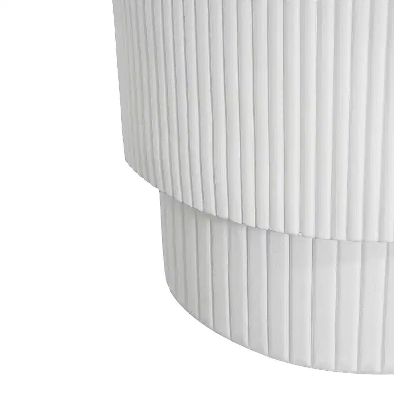 Christopher Knight Home Hamid Table d'appoint cylindrique minimaliste nervurée en béton léger