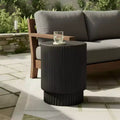 Christopher Knight Home Hamid Minimalist Ribbed Cylindrical Lightweight Concrete Side Table
