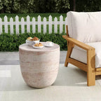 Christopher Knight Home Susie Outdoor Modern Barrel Lightweight Concrete Side Table