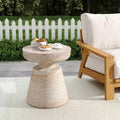 Christopher Knight Home Selene Outdoor Modern Lightweight Concrete Side Table With Pedestal Base