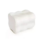 Table d'appoint carrée LuxenHome Blanc MgO courbes modernes de 47 cm de haut, intérieur et extérieur