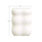 Table d'appoint carrée LuxenHome Blanc MgO courbes modernes de 47 cm de haut, intérieur et extérieur