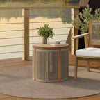 Tables d'appoint et bouts de canapé ronds en bois d'acacia avec côtés en corde LuxenHome Outdoor