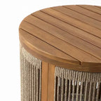 Tables d'appoint et bouts de canapé ronds en bois d'acacia avec côtés en corde LuxenHome Outdoor