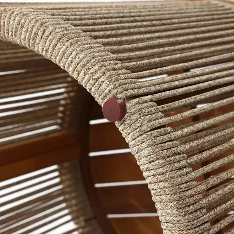 Tables d'appoint et bouts de canapé ronds en bois d'acacia avec côtés en corde LuxenHome Outdoor