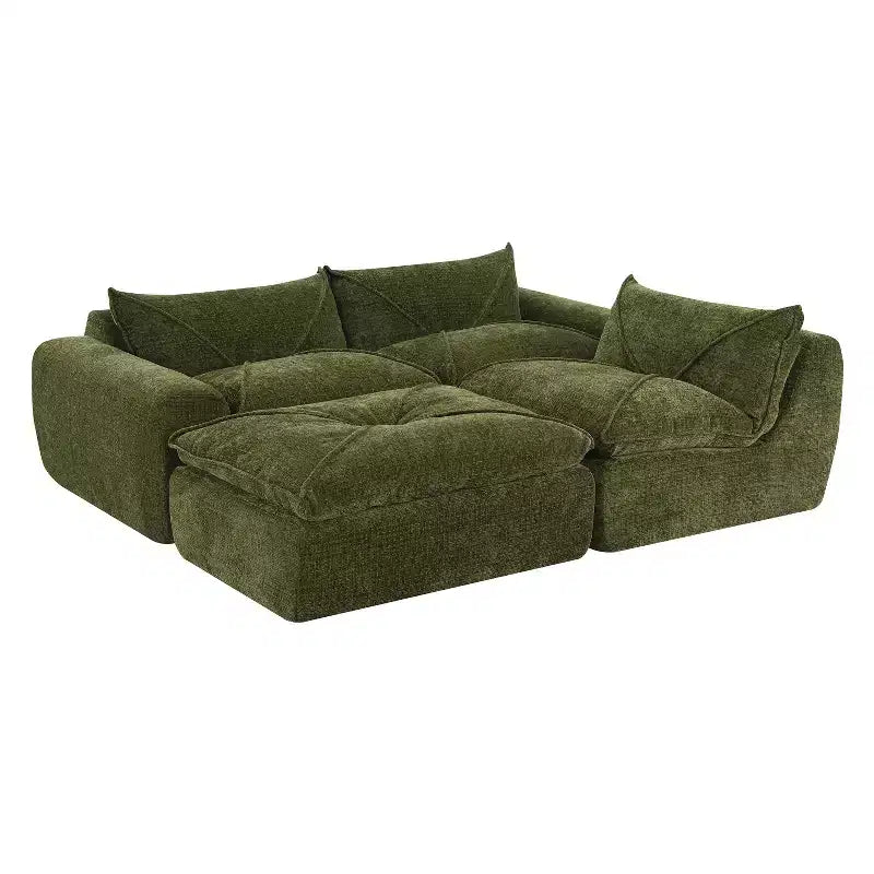 Divano Letto Modulare 4 Posti Whisen 116, Ampia Imbottitura in Schiuma, Sicuro per Anziani/Bambini, Nessun Montaggio, Combinazione Libera