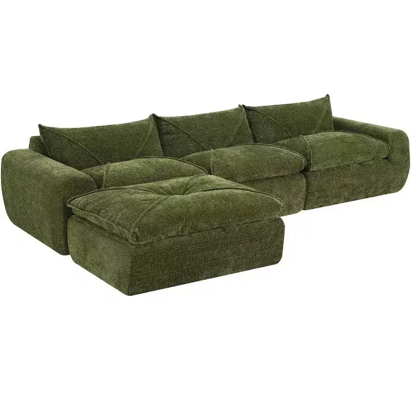 Divano Letto Modulare 4 Posti Whisen 116, Ampia Imbottitura in Schiuma, Sicuro per Anziani/Bambini, Nessun Montaggio, Combinazione Libera